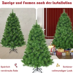 180 cm Künstlicher Weihnachtsbaum Christbaum PVC Nadeln Kunstbaum mit Metallständer Grün
