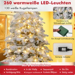 180 cm Künstlicher Weihnachtsbaum schneebedeckter Weihnachtsbaum vormontierter klappbarer Tannenbaum Grün