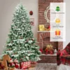 195 cm künstlicher Weihnachtsbaum Kiefer mit Schnee Kiefernzapfen & roten Beeren Grün