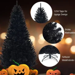 225 cm künstlicher Weihnachtsbaum Christbaum Kunstbaum weinachten Dekobaum Schwarz