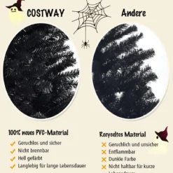 225 cm künstlicher Weihnachtsbaum Christbaum Kunstbaum weinachten Dekobaum Schwarz