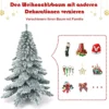 180 cm künstlicher Weihnachtsbaum mit Schneeflocken Christbaum PVC Spitzen Grün + Weiß