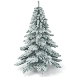 180 cm künstlicher Weihnachtsbaum mit Schneeflocken Christbaum PVC Spitzen Grün + Weiß