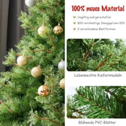 180 cm künstlicher Weihnachtsbaum luxuriöser klappbarer Weihnachtsbaum aus 100% neues PVC Grün