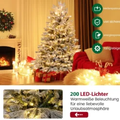 135 cm Künstlicher Weihnachtsbaum mit Schnee & 688 gemischten Zweigspitzen Tannenbaum
