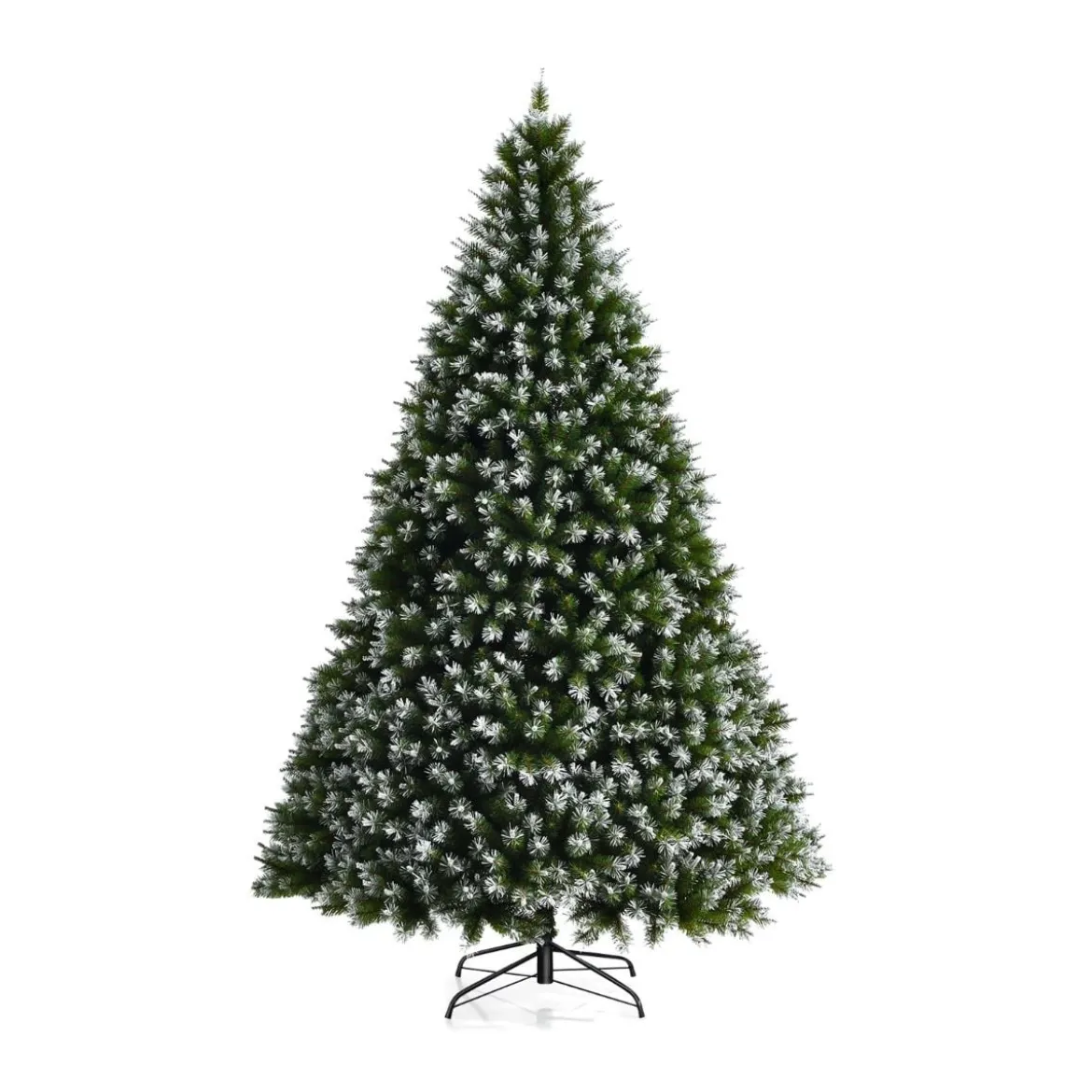 180 cm künstlicher Weihnachtsbaum mit Schnee Christbaum Tannenbaum mit Metallständer Grün