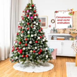 180 cm künstlicher Weihnachtsbaum mit Schnee Christbaum Tannenbaum mit Metallständer Grün
