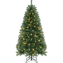 180cm künstlicher Weihnachtsbaum mit 568 PVC Zweigspitzen & 200 LED-Lichtern Festtagsbaum