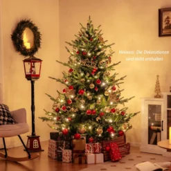 180 cm Künstlicher Weihnachtsbaum mit 240 Warmweißen LED Lichtern Tannenbaum