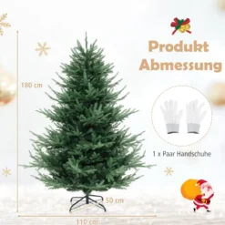 180 cm Künstlicher Weihnachtsbaum mit 240 Warmweißen LED Lichtern Tannenbaum
