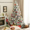 210 cm Künstlicher Weihnachtsbaum mit Schnee & 8 Lichtmodi & 1270 PE PVC Zweigspitzen