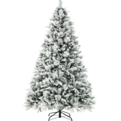 210 cm Künstlicher Weihnachtsbaum mit Schnee & 8 Lichtmodi & 1270 PE PVC Zweigspitzen