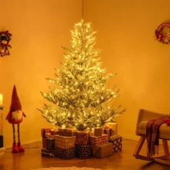 180 cm Künstlicher Weihnachtsbaum mit Beleuchtung & Schnee Tannenbaum Christbaum Kunstbaum