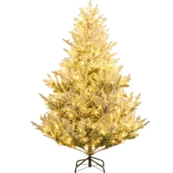 180 cm Künstlicher Weihnachtsbaum mit Beleuchtung & Schnee Tannenbaum Christbaum Kunstbaum
