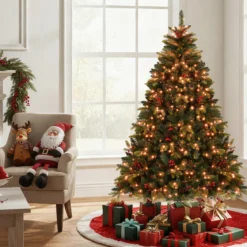 180 cm Künstlicher Weihnachtsbaum mit 370 APP-Gesteuerte Mehrfarbige RGB-Lichter Kunstbaum