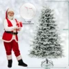 210 cm Künstlicher Weihnachtsbaum mit Schnee und Beleuchtung Tannenbaum mit 450 Warmweißen LED-Lichtern