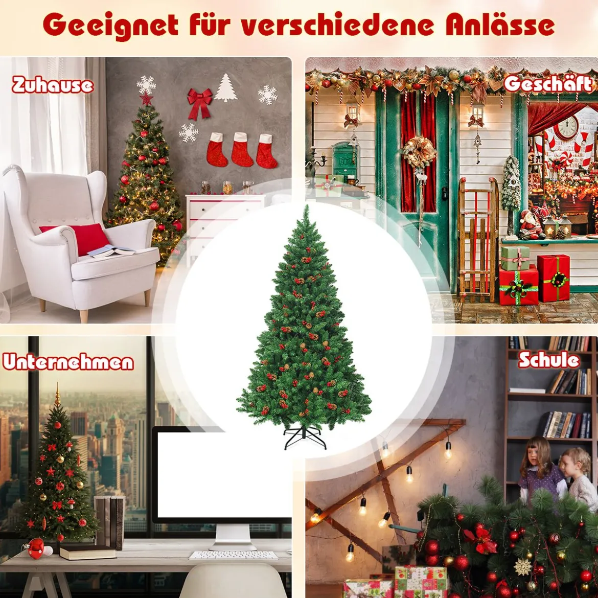 200cm künstlicher Weihnachtsbaum Tannenbaum Christbaummit 1100 Zweigen & Premium Kunstbaum grün