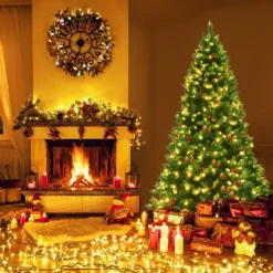 200cm künstlicher Weihnachtsbaum Tannenbaum Christbaummit 1100 Zweigen & Premium Kunstbaum grün