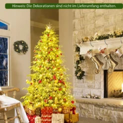 180 cm Künstlicher Weihnachtsbaum mit Beleuchtung Tannenbaum Christbaum Grün