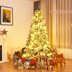 180cm Künstlicher Weihnachtsbaum Schnee Tannenbaum Metallständer Christbaum