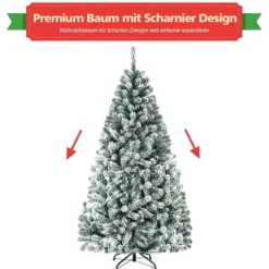 180cm Künstlicher Weihnachtsbaum Schnee Tannenbaum Metallständer Christbaum