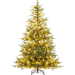 180 cm Künstlicher Weihnachtsbaum mit 250 Mehrfarbigen LED-Lichtern Christbaum Kunstbaum