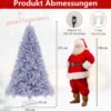 225 cm Künstlicher Weihnachtsbaum mit Beleuchtung Tannenbaum mit warmweißen LED-Lichtern Violett