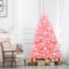 180 cm künstlicher Weihnachtsbaum mit klappbarem Metallständer Christbaum Rosa