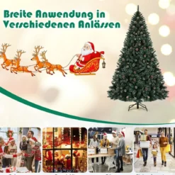 150 cm Künstlicher Weihnachtsbaum Verschneiter Festtagsbaum mitMetallständer