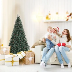 150 cm Künstlicher Weihnachtsbaum Verschneiter Festtagsbaum mitMetallständer