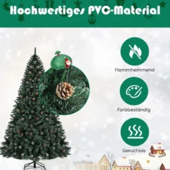 150 cm Künstlicher Weihnachtsbaum Verschneiter Festtagsbaum mitMetallständer