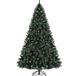 150 cm Künstlicher Weihnachtsbaum Verschneiter Festtagsbaum mitMetallständer