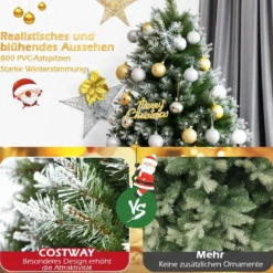 150 cm künstlicher Weihnachtsbaum mit Schnee luxuriöser verschneiter Weihnachtsbaum Grün