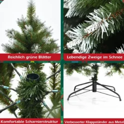 150 cm künstlicher Weihnachtsbaum mit Schnee luxuriöser verschneiter Weihnachtsbaum Grün