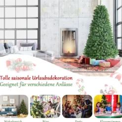 180 cm künstlicher Weihnachtsbaum Christbaum Glocke Design mit 1130 üppigen Zweigen Grün