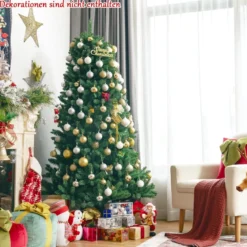 180 cm künstlicher Weihnachtsbaum Christbaum Glocke Design mit 1130 üppigen Zweigen Grün