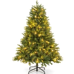 150 cm Künstlicher Weihnachtsbaum mit LEDs in Mehrfarbig & Warmweiß & 11 Lichtmodi