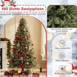180 cm Künstlicher Weihnachtsbaum im Dunkeln Leuchtend Tannenbaum Christbaum Kunstbaum