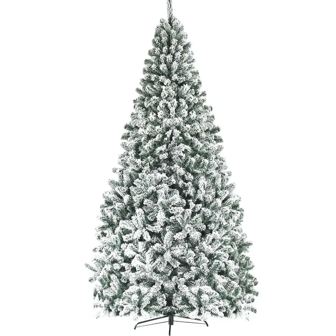 270 cm Künstlicher Weihnachtsbaum mit Schnee & Metallständer & PVC Nadeln Tannenbaum
