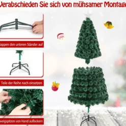 180 cm Künstlicher Weihnachtsbaum mit 8 Beleuchtungsmodi Christbaum in Glasfaseroptik