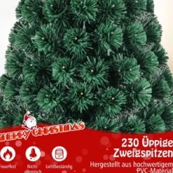 180 cm Künstlicher Weihnachtsbaum mit 8 Beleuchtungsmodi Christbaum in Glasfaseroptik