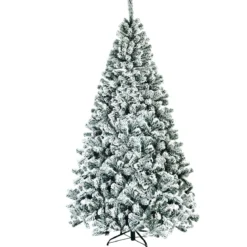 225cm Künstlicher Weihnachtsbaum Schnee Tannenbaum Metallständer Christbaum
