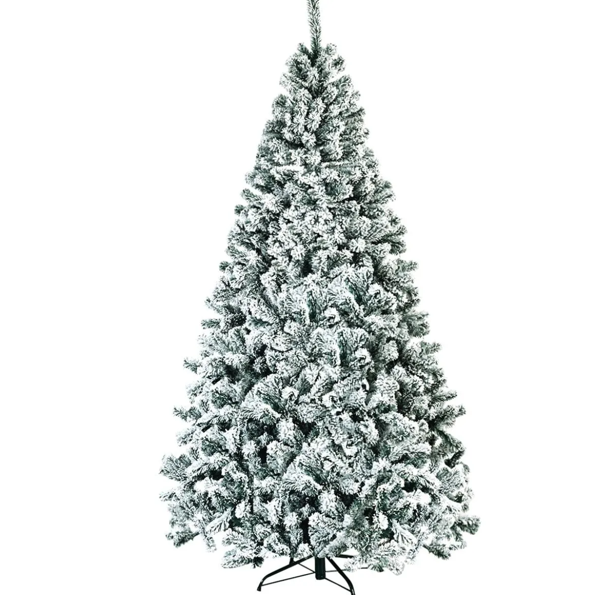 225cm Künstlicher Weihnachtsbaum Schnee Tannenbaum Metallständer Christbaum