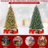 195 cm Künstlicher Weihnachtsbaum mit Beleuchtung & Schnee & Tannenzapfen & Roten Beeren