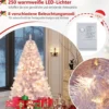 180 cm Künstlicher Weihnachtsbaum mit Beleuchtung, Tannenbaum mit warmweißen LED-Lichtern Violett