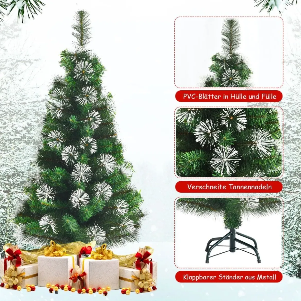 120 cm Künstlicher Weihnachtsbaum mit Schnee Kiefer Scharnier-Baum
