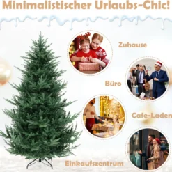 210 cm Künstlicher Weihnachtsbaum mit 340 Warmweißen LED Lichtern Tannenbaum