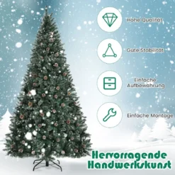 225 cm Künstlicher Weihnachtsbaum Kunstbaum Weihnachten für Zuhause Büro