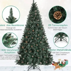 225 cm Künstlicher Weihnachtsbaum Kunstbaum Weihnachten für Zuhause Büro