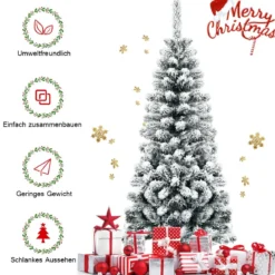 140 cm Künstlicher Weihnachtsbaum schneebedeckter Klappkieferbaum mit Premium-PVC-Nadeln
